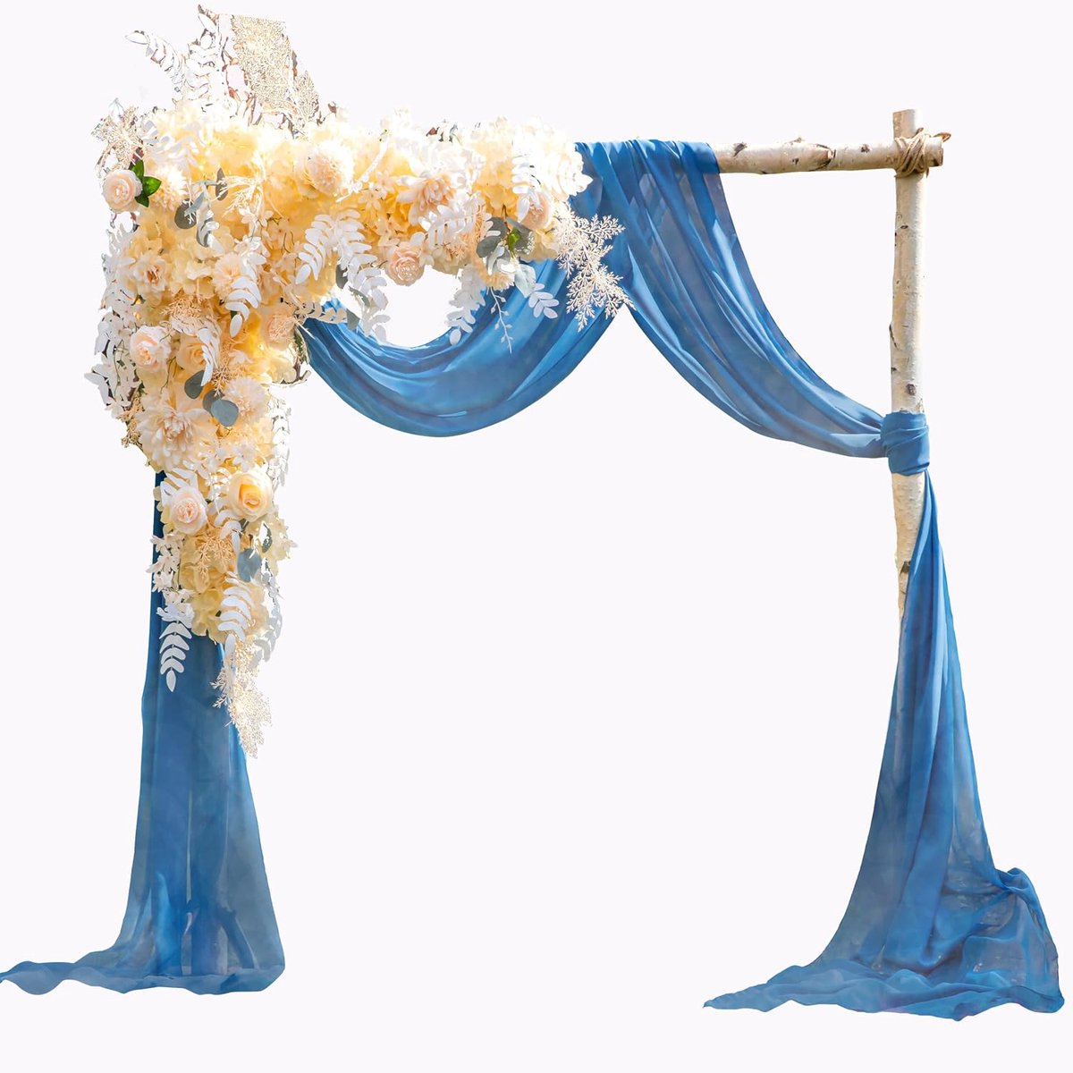 Bruiloft volant dwars ophanging, vrije hand decoratie voor bruiloftsboog en trouwboog, hemelbed, gordijnen voor raamdecoratie van chiffon-st