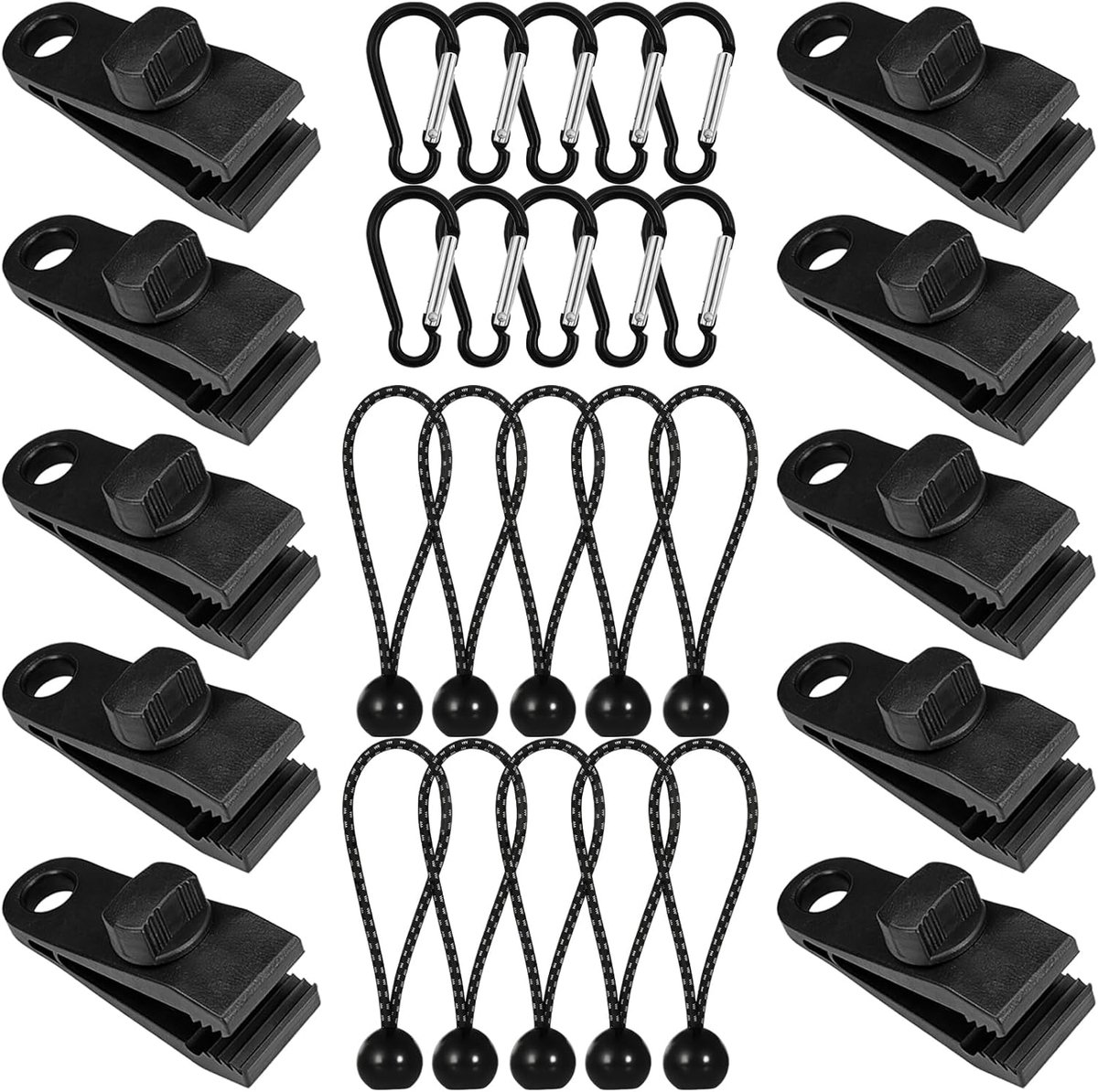 Tentclips klemset, bevestigingsklemmen voor schaduwnet | Sterke luifelklemmen, universele broeikasclips en klemhaken voor caravans, voortent, paviljoen, zonnezeil, tuin
