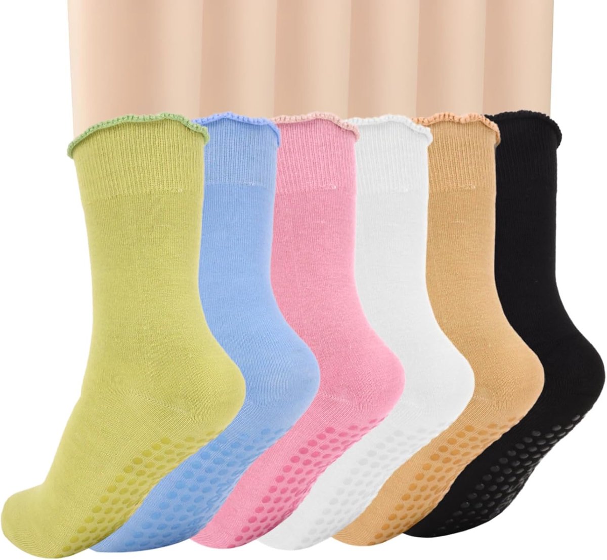 Sokken voor dames, yoga-grip-sokken, pilates met stroken, antislip ontwerp, geschikt voor sport, dansen, ballet, fitness, hardlopen