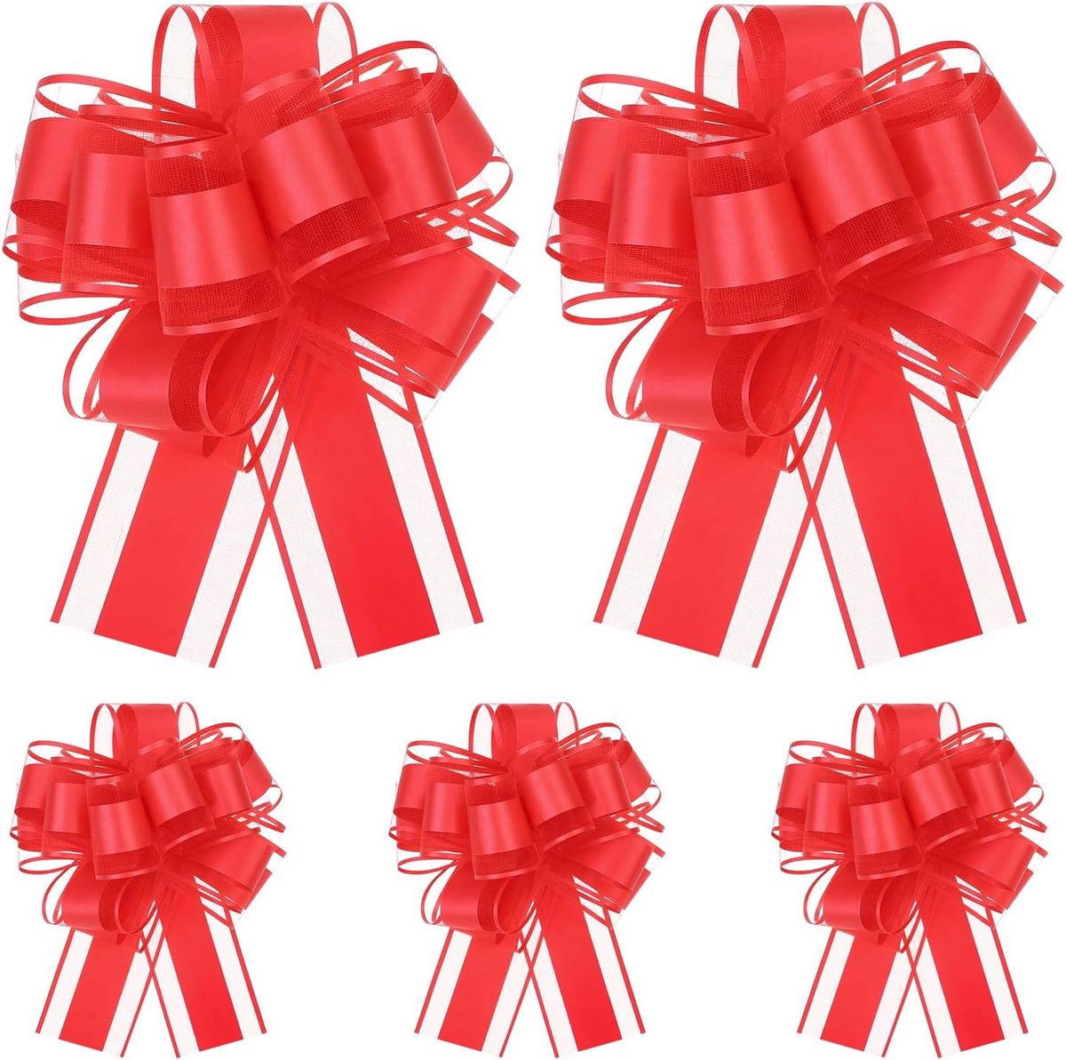 Strikken, 15 cm lint voor trouwauto's, rode strikken voor inpakmanden, trouwlint voor auto's, bloemen, cadeaudozen en decoratie