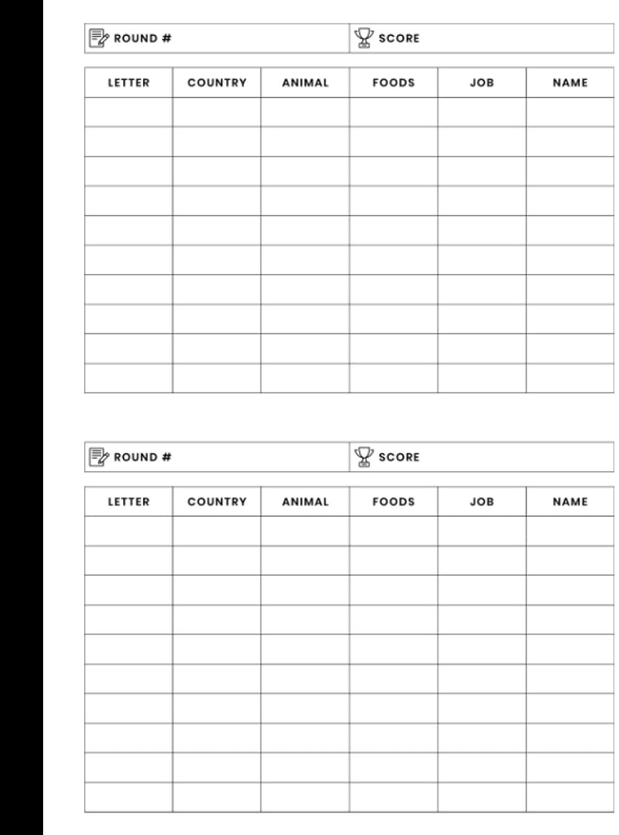Game: Try to find words in different categories, 120 pages, size: 8.5"x11"