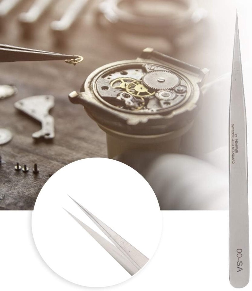 Tweezer voor horlogeherstel - antimagnetisch - roestvrij staal - precisie gereedschap - ShopVlot
