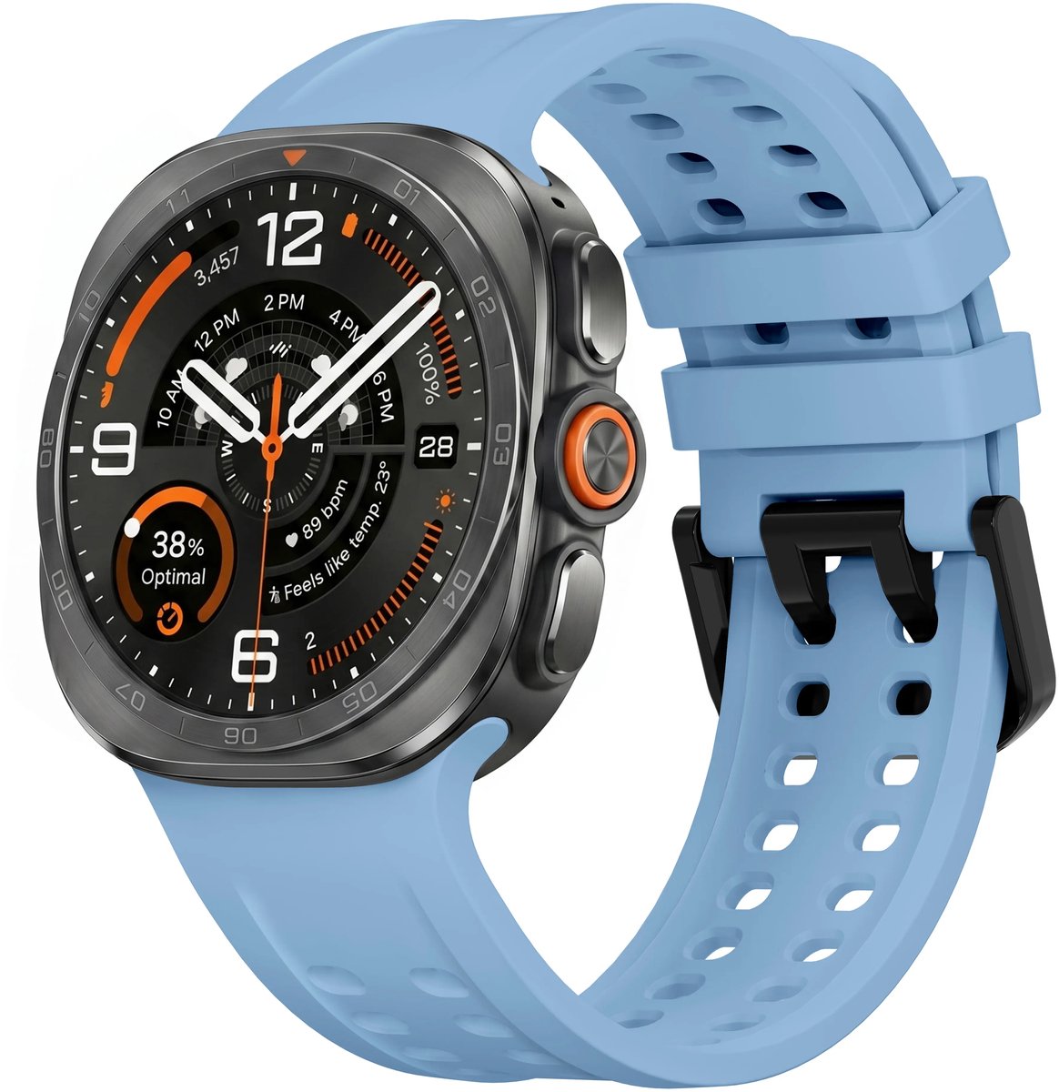 Strap-it Siliconen bandje geschikt voor Samsung Galaxy Watch Ultra 2 (2026) / Ultra (2024/2025) - Grey-Blue