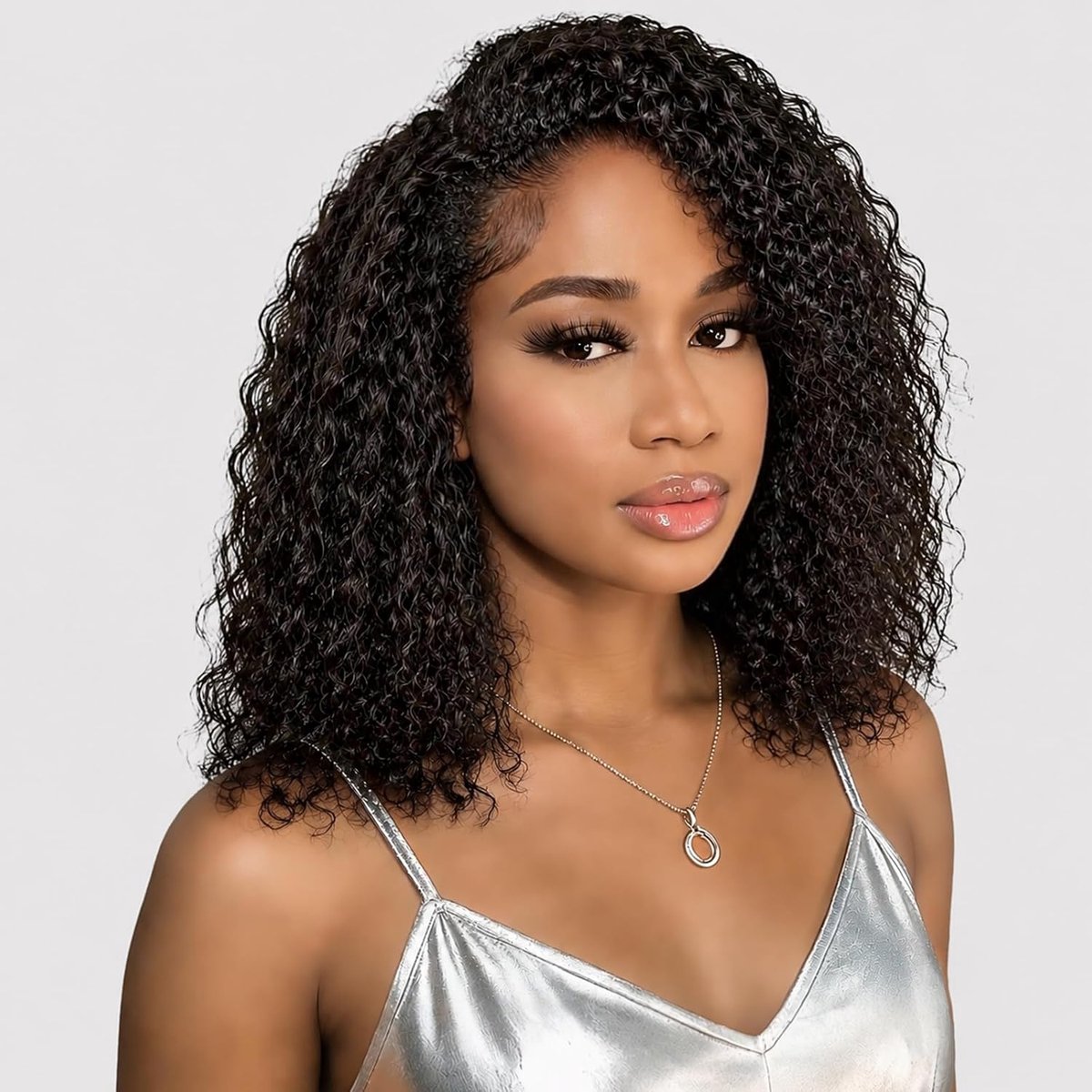 Krullende Haarwig 200 Water Wave 35 cm - Echte Haar 3-in-1 - Naadloos en zonder Lijm - Makkelijk te Draag - ShopVlot
