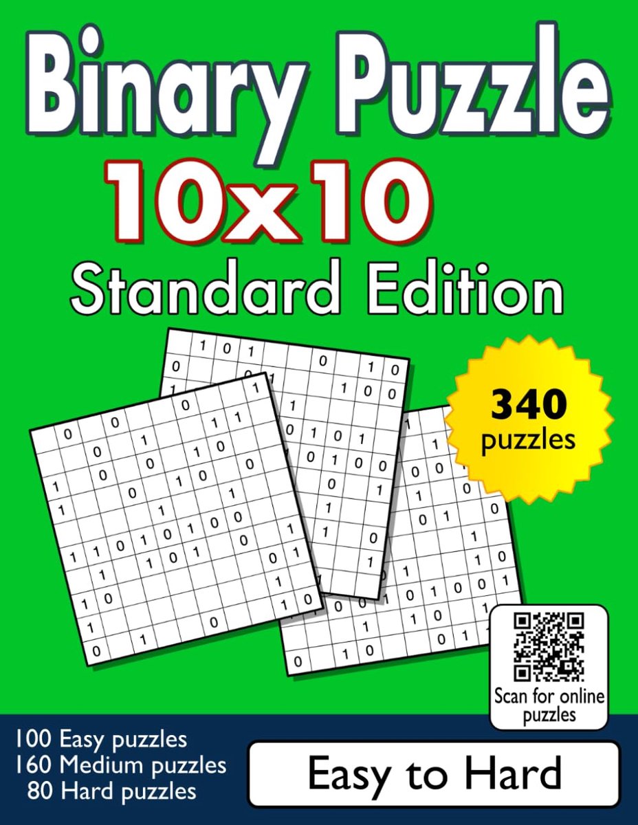 Binary Puzzle 10x10 - Standaard Editie - 100 Eenvoudige, 160 Gemiddelde, 80 Moeilijke Puzzels - Uitdagend Vermaak - ShopVlot