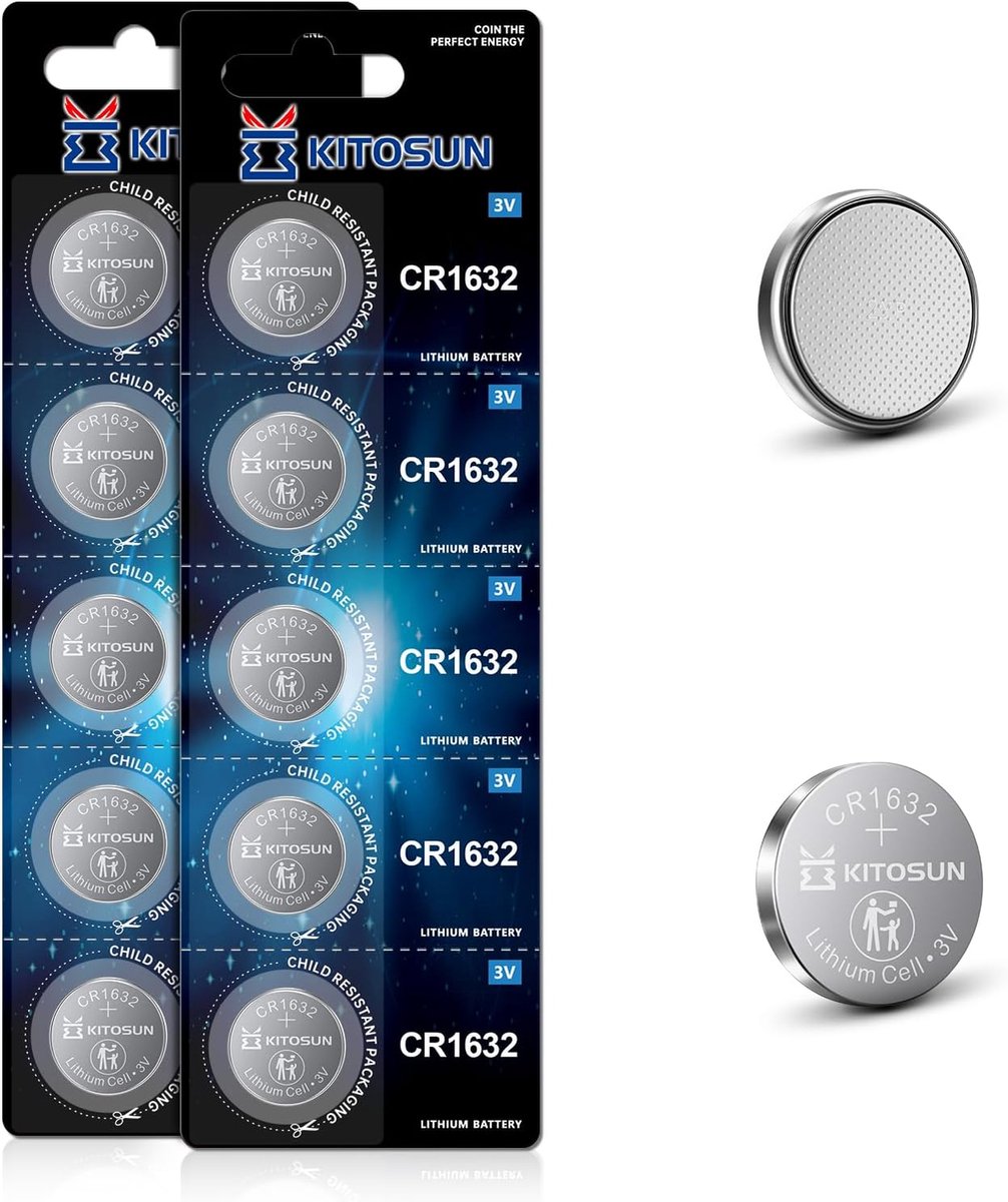CR1632 knoopcelbatterijen 3V - Lithium - 10 jaar levensduur - Geschikt voor auto en sensoren - ShopVlot