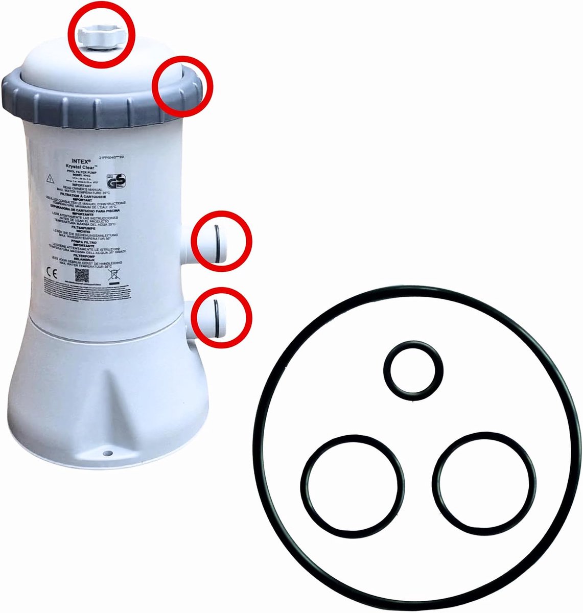 Seal Kit Filterpomp - Compatibel met Intex Krystal Clear 604/604G - Complete set - ShopVlot