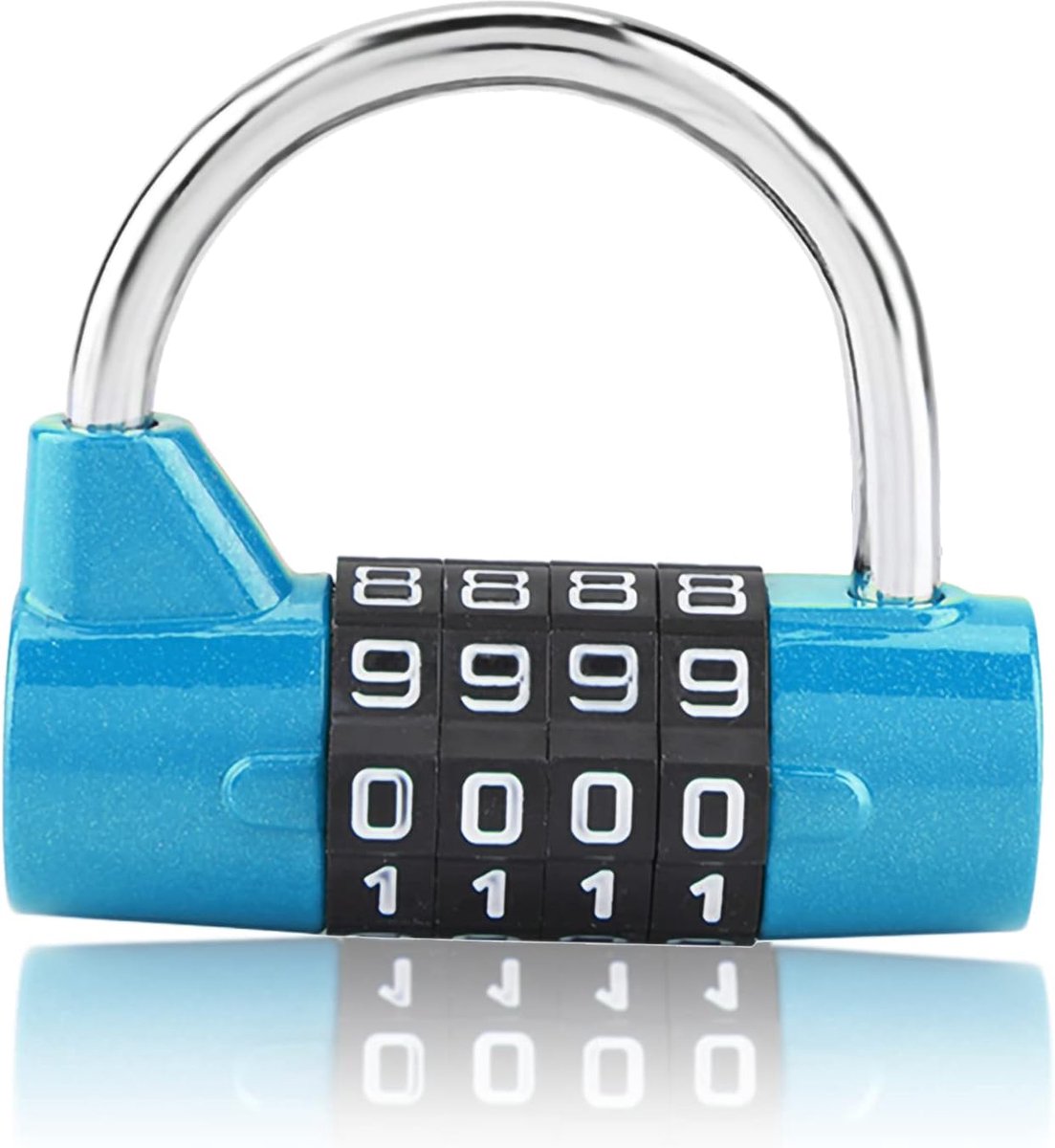 Gym Lockers Hangslot 4-cijferige Combinatie - Blauw - Duurzaam en Roestvrij - Veilig voor Sport en School - ShopVlot