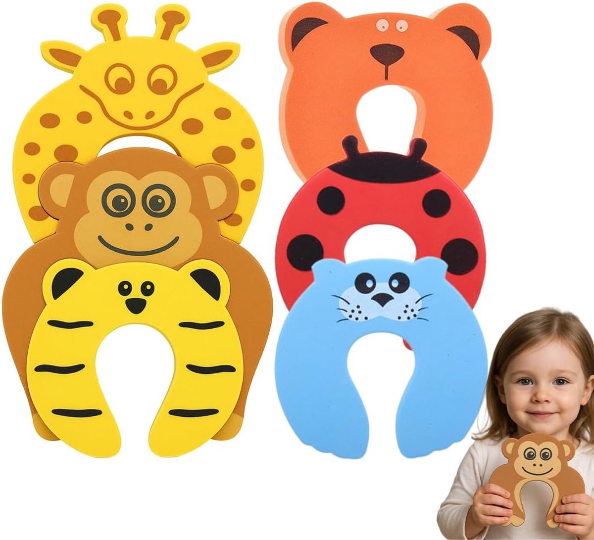 Deurstoppers set van 6 - EVA materiaal - vingerbescherming - veilige omgeving voor kinderen - ShopVlot