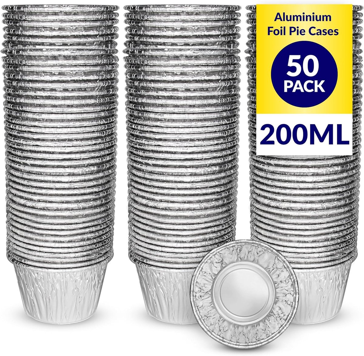 Ronde aluminium folie gebaksschalen 180ml - herbruikbaar en recyclebaar - ideaal voor desserts - 50 stuks - ShopVlot