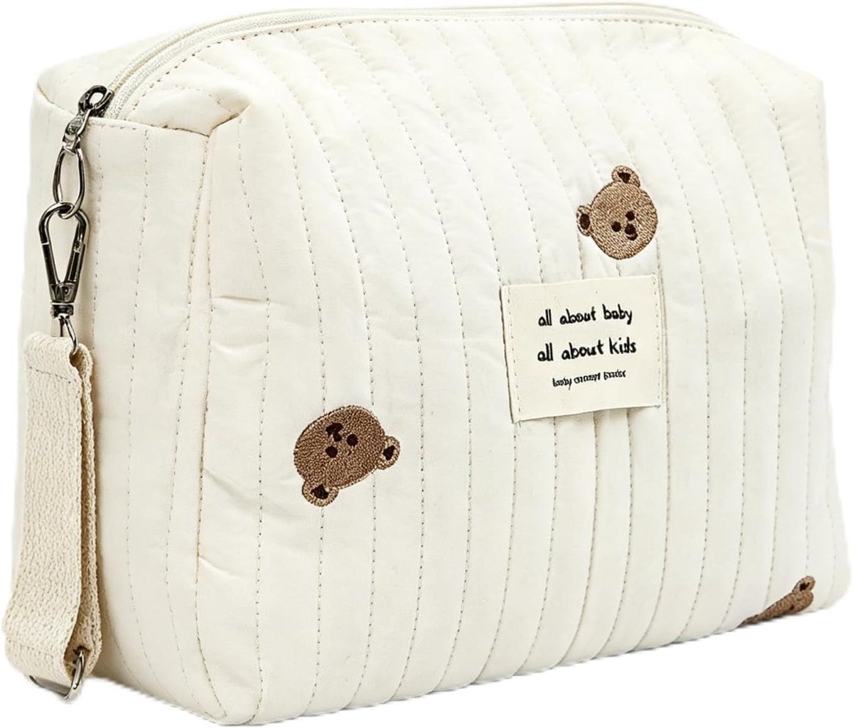 Luiertas voor onderweg 25 x 17 x 10 cm - wasbaar katoen - mini-luiertas met borduurwerk - ideaal voor reizen - ShopVlot