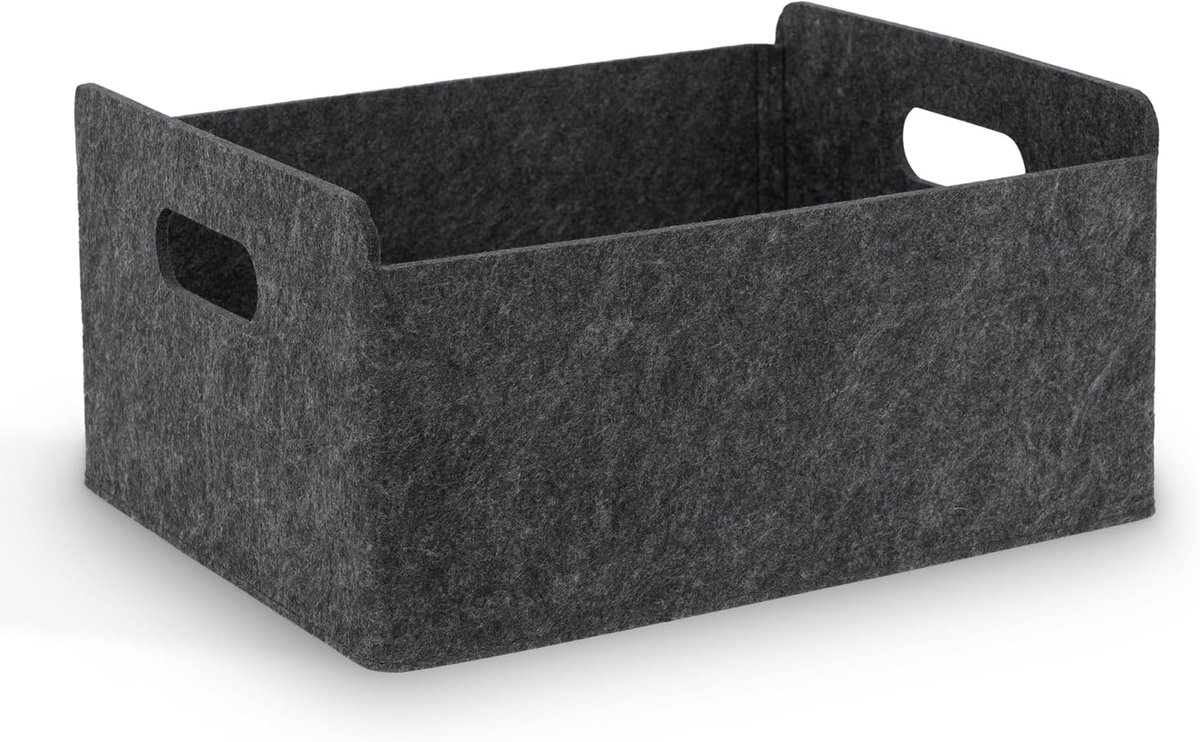 Viltmand 31,5 cm - Zwart - Robuust materiaal - Ideaal voor opberging in huis en kantoor - ShopVlot