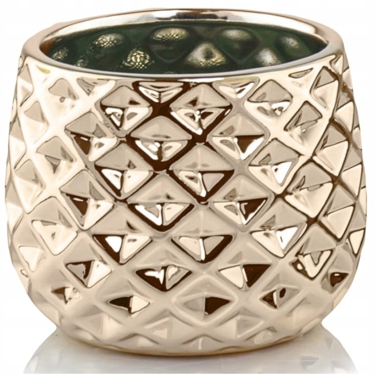 Gouden Keramieken Pottenhouder 16 cm - Moderne Spiegelafwerking