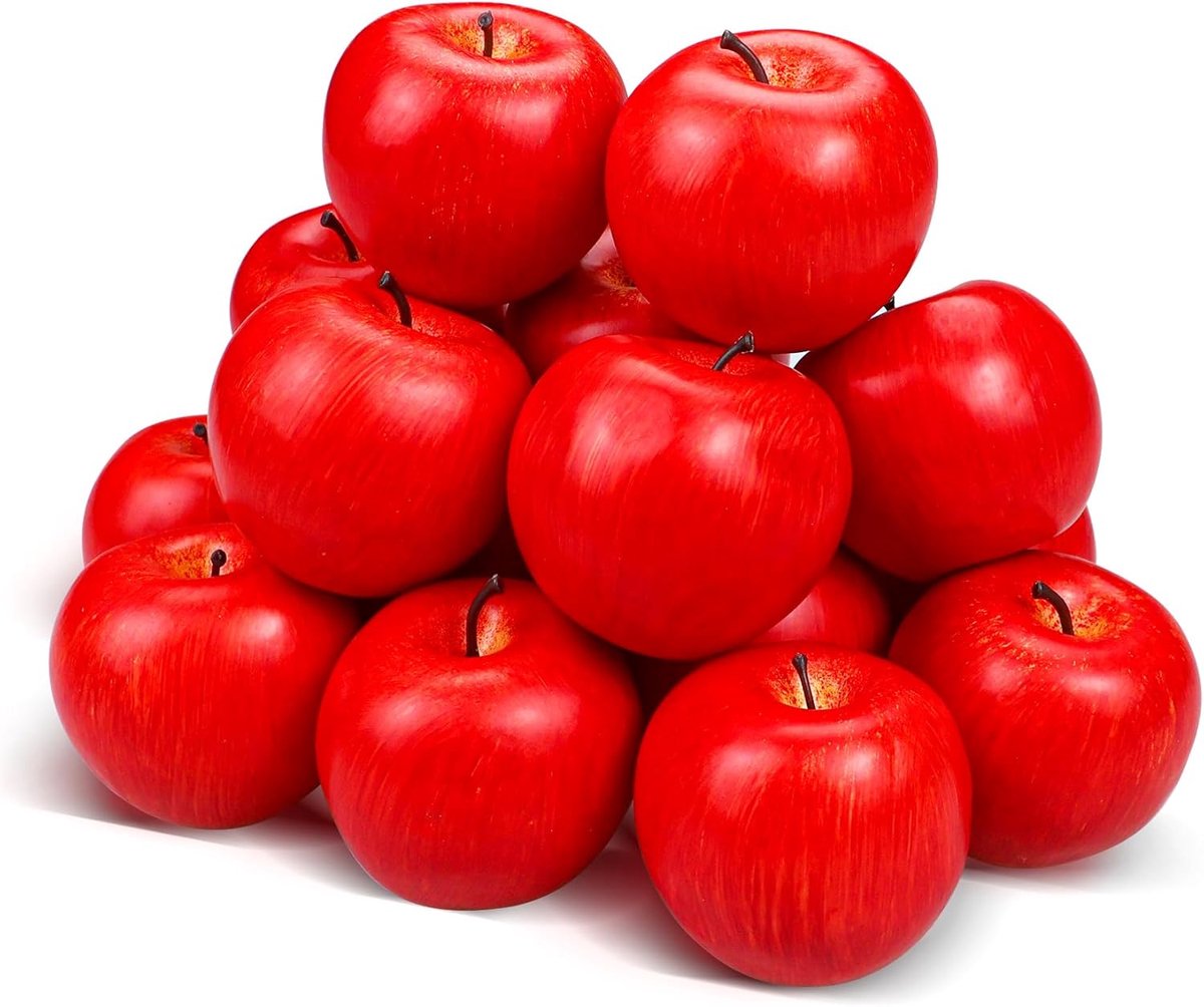 20 Stuks Nepappels, Kunstmatige Vruchten, Nep Rode Appels Voor Huisdecoratie, Kerstfeest, Levensechte Appel Voor Knutselwerk, Nepvruchten Keukenpresentatie, 20 Rode