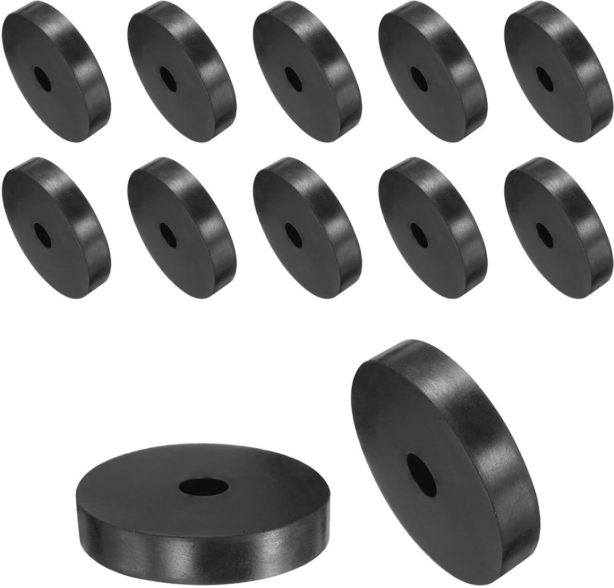 Afstandhouders van rubber, 12 stuks, rubberen sluitringen, anti-vibratie, dikke demper, kussens, reparatie, 50 mm buitendiameter, 10 mm binnendiameter, 10 mm hoogte