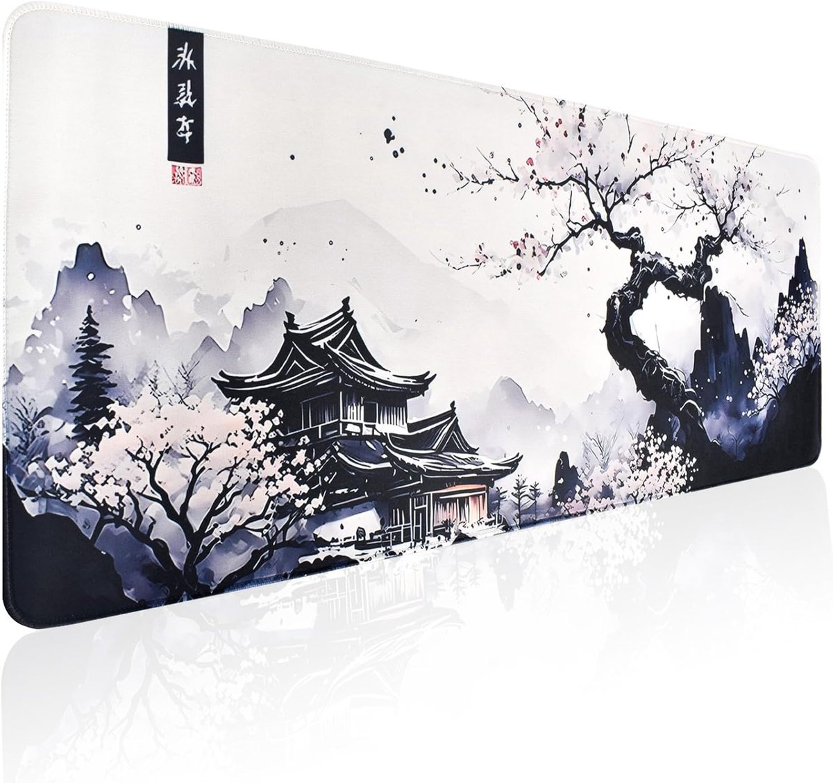 Muismat 300 x 800 mm - Kersenbloesem ontwerp - Antislip rubberen basis - Uitgebreide desktopbescherming - SnelShoppen
