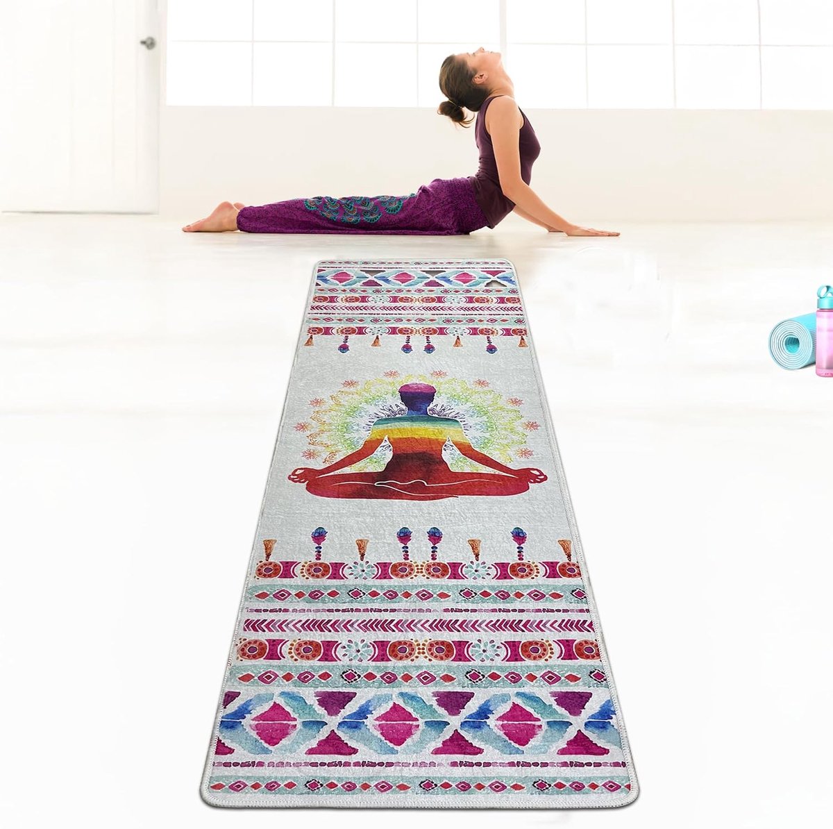 Yoga rug 60 x 120 cm - soft structured - comfortabel - ideaal voor yogabeoefening - SnelShoppen
