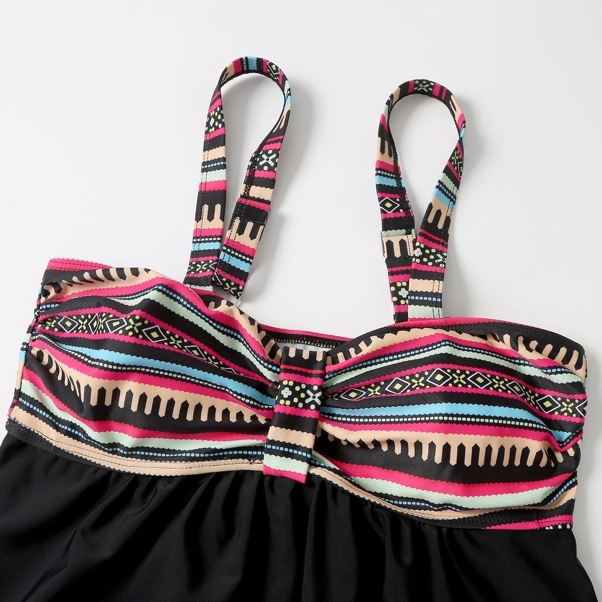 Tankini Badpak voor dames, twee piece push-up badmode strijkloos buikweg