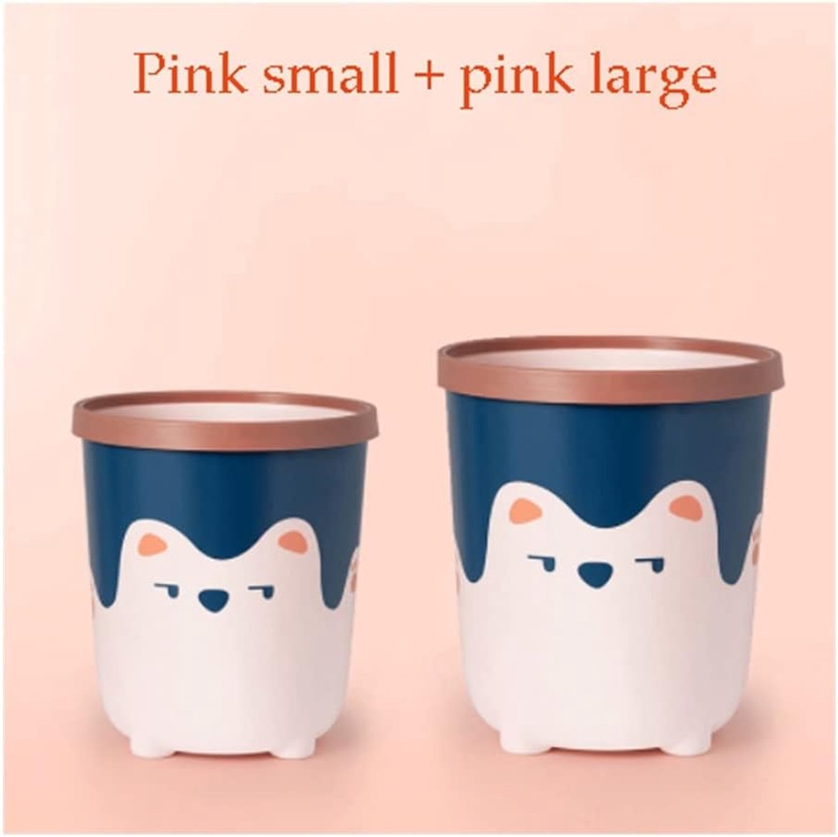Prullenbak Slaapkamer, Creatieve Afvalmand Woonkamer, Grote Prullenbak voor Keuken Badkamer, 10L Vuilnisbak (Kleur: Roze, Maat: 25C+28CM)