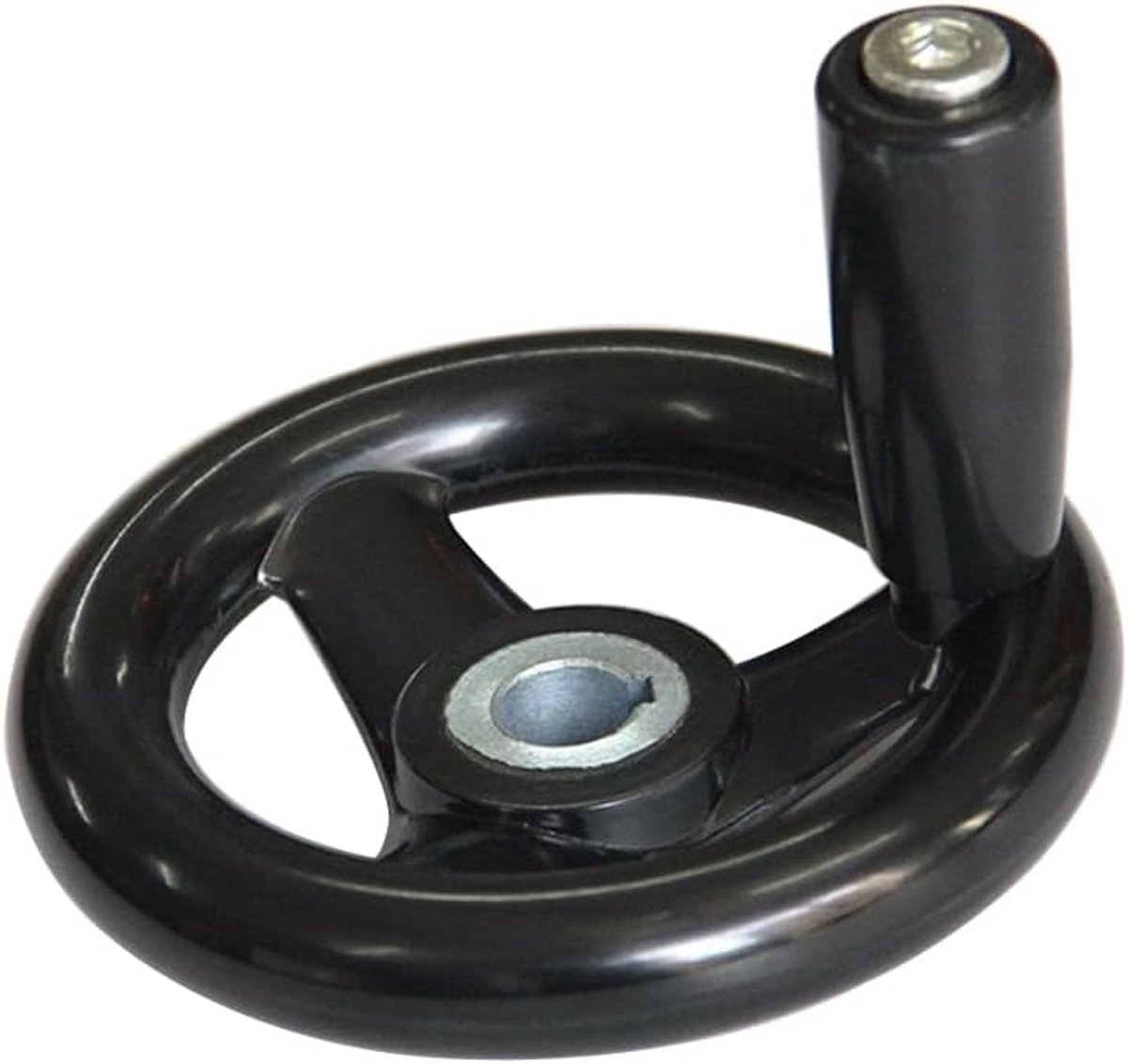 125 x 12mm handwiel, ronde freesaccessoires, zwart, 3 spaaks handwiel met afneembare slinger voor freesmachine en draaibank