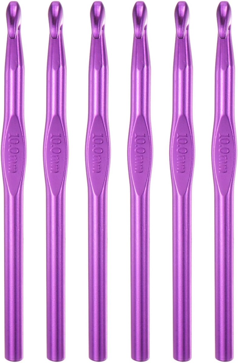 Haaknaalden 10 mm US maat N (maat 15P) breinaalden voor doe-het-zelf handwerk garen roze 6 stuks