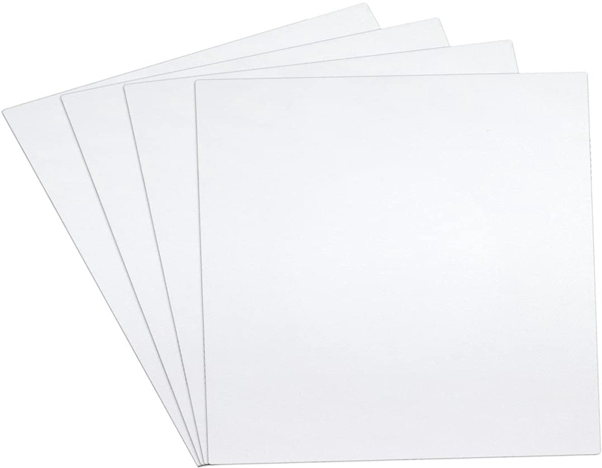 4 stuks plaat van kunststof, witte vormbare platen (1,5 mm, 30 x 30 cm)
