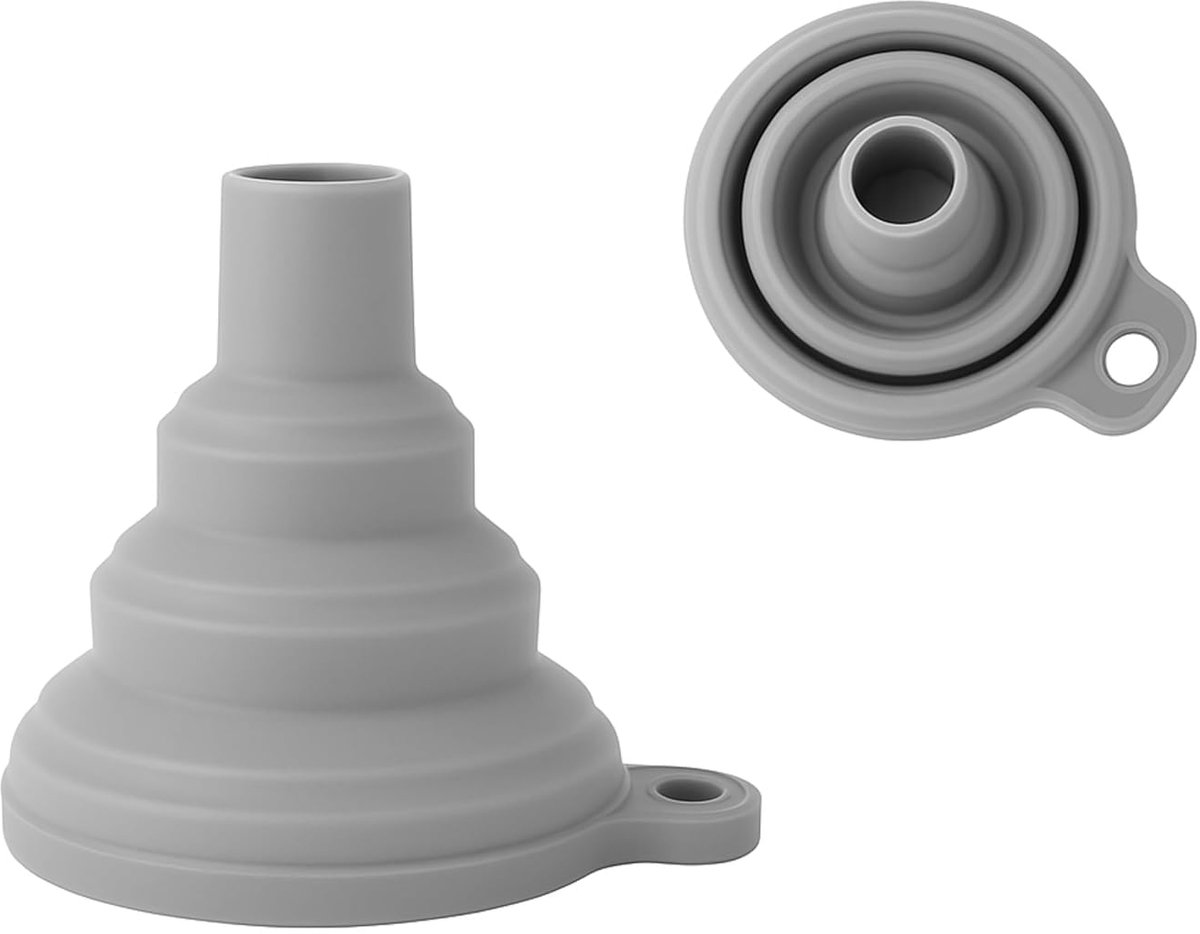 2 Opvouwbare Siliconen Trechters – Compacte Plooitrechter – Voor Vloeistoffen en Droge Ingrediënten – Keuken en Huis - 2 Stuks