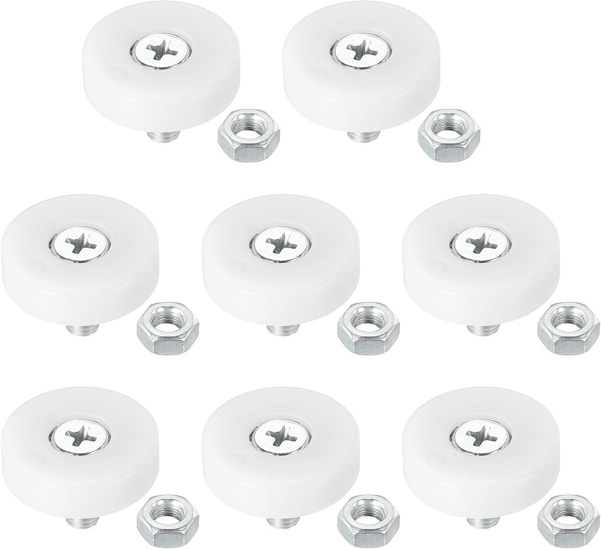 25 mm laderollen, 8-pack plastic ladekrol vervangende wielen met kleine katrol met moeren