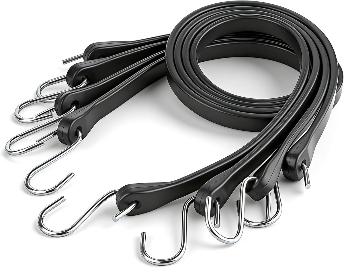 10 inch zwarte expander EPDM-spanrubbers met S-haken 10 stuks