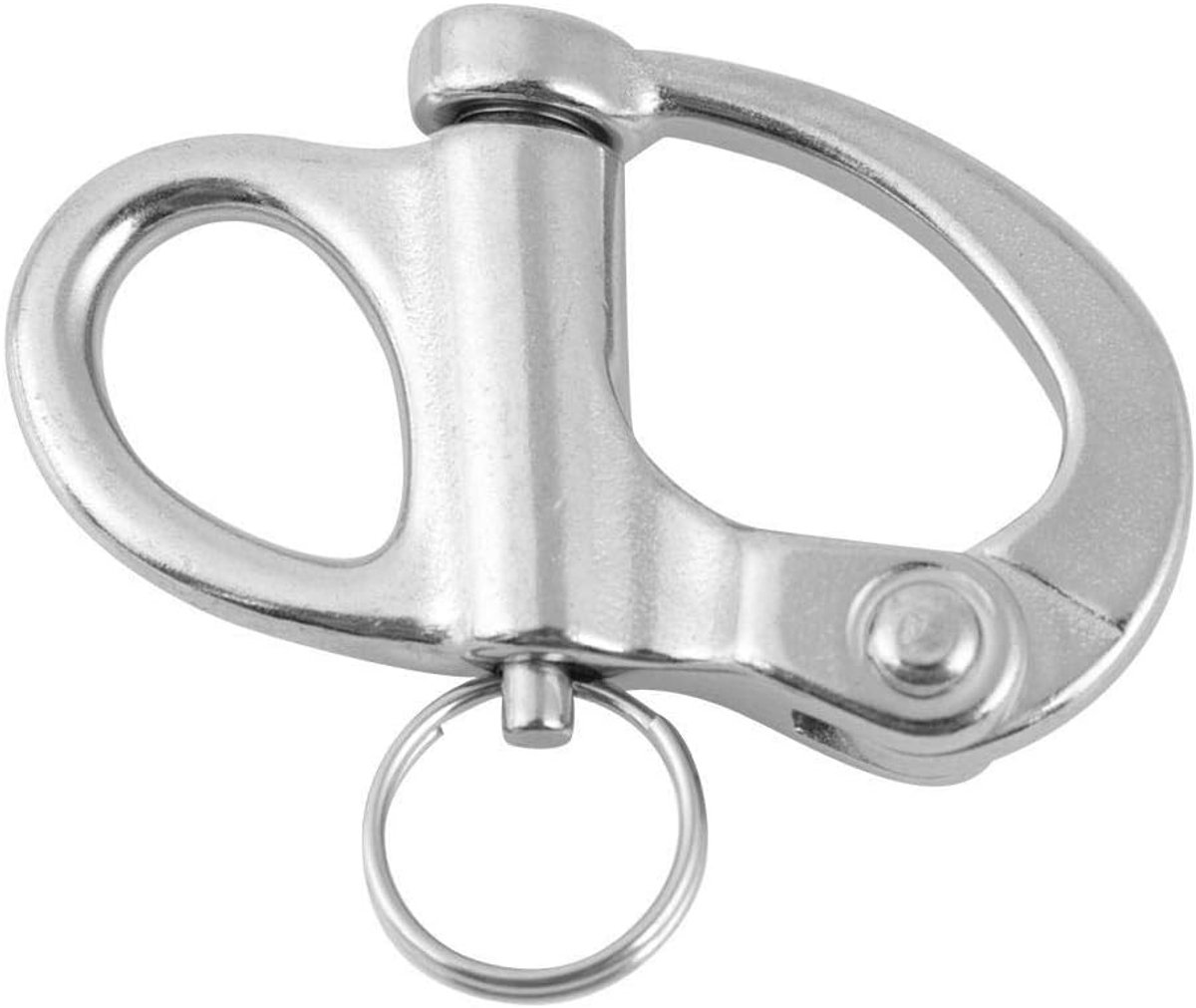 Snap Shackle, Quick Release tainless Staal Vaste Bail Snap Shackle Vaste Snap Anchor Shackle Rigging Marine Boat Rigging met Ronde Ring
