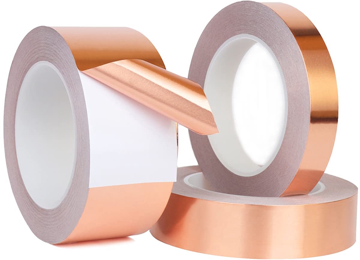 1 Stuk Koperen Plakband, 8mm x 20m, Kopertape Zelfklevend, Enkelzijdig Geleidend, voor Circuits en Elektrische Reparaties