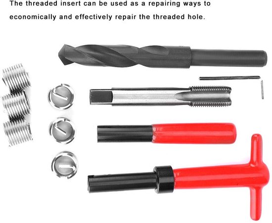 Schroefdraadreparatieset M16x1,5 schroefdraadhuls roestvrij staal binnendraad reparatie accessoires kit gereedschap voor schroeven — afbeelding 2