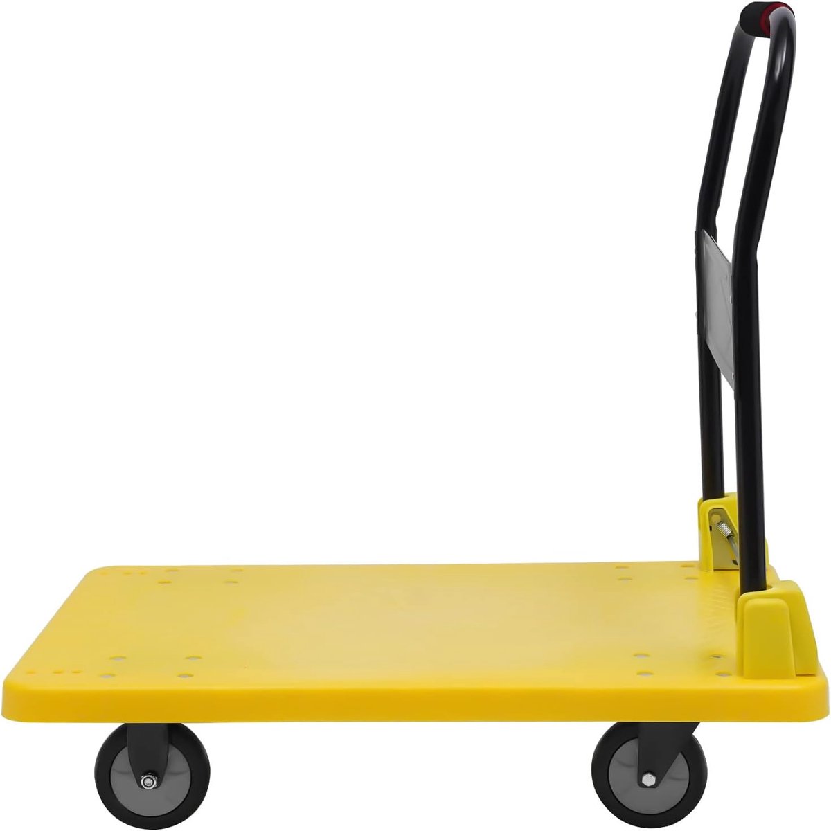 Kruiwagen-Dolly opvouwbare platform-vrachtwagen-dolly voor opslag envelop, eilandlevering, verhuizingslocatie, 360 graden draaiwielen, geel/zwart
