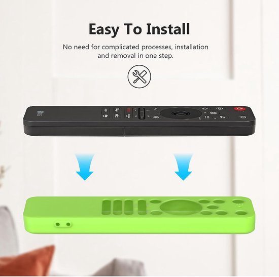 Beschermhoes voor LG MR25GA Remote, ultradun, siliconen hoes, valbescherming, draagbaar, zwart — afbeelding 3
