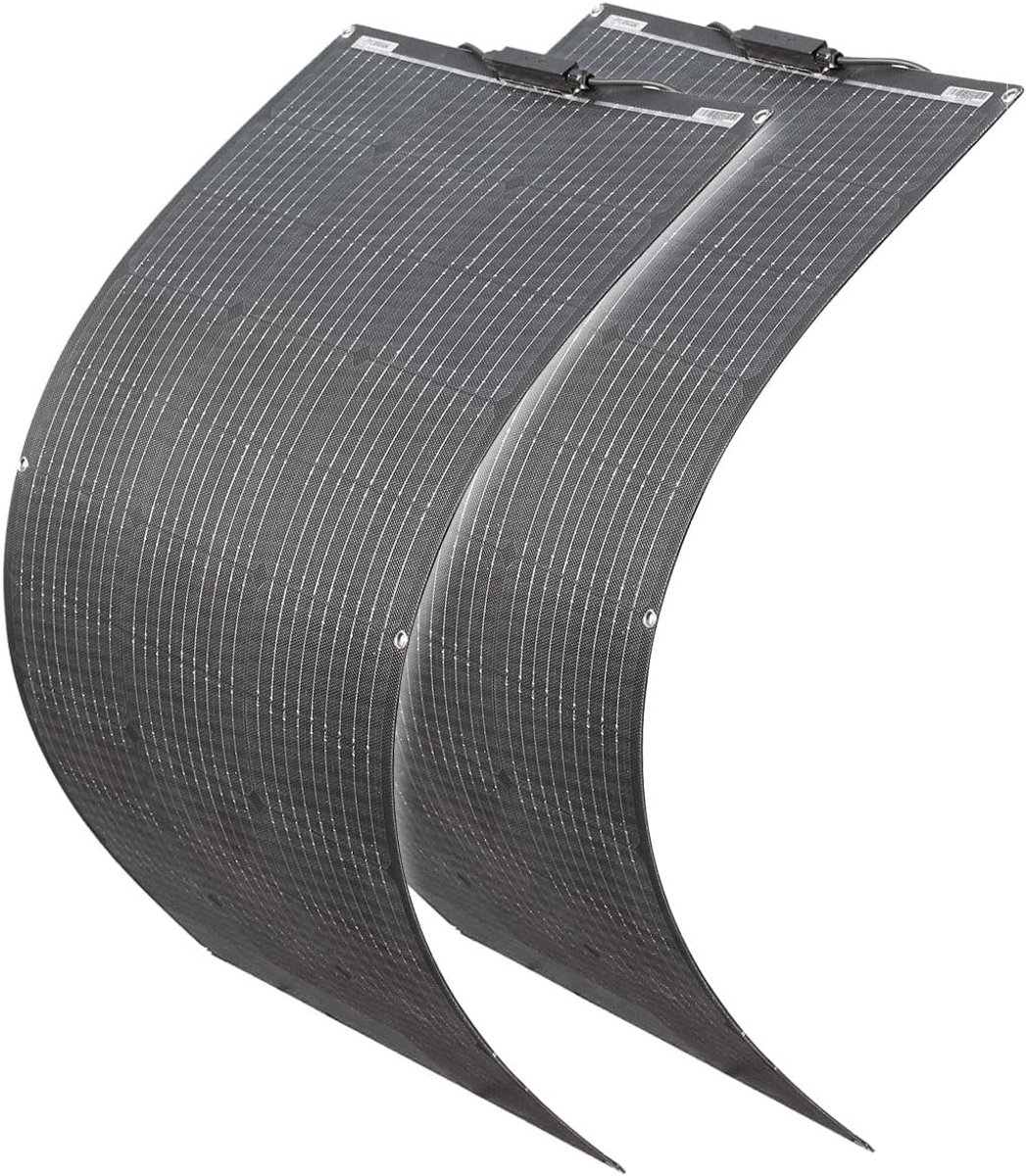 Flexibel Zonnepaneel 2×100W ETFE Zonnepaneel 200W Fotovoltaïsche Module Zonnelader Zonnestelsel Zonnecel, voor eilandsysteem/batterij/auto/buitencamping/tuin/balkon