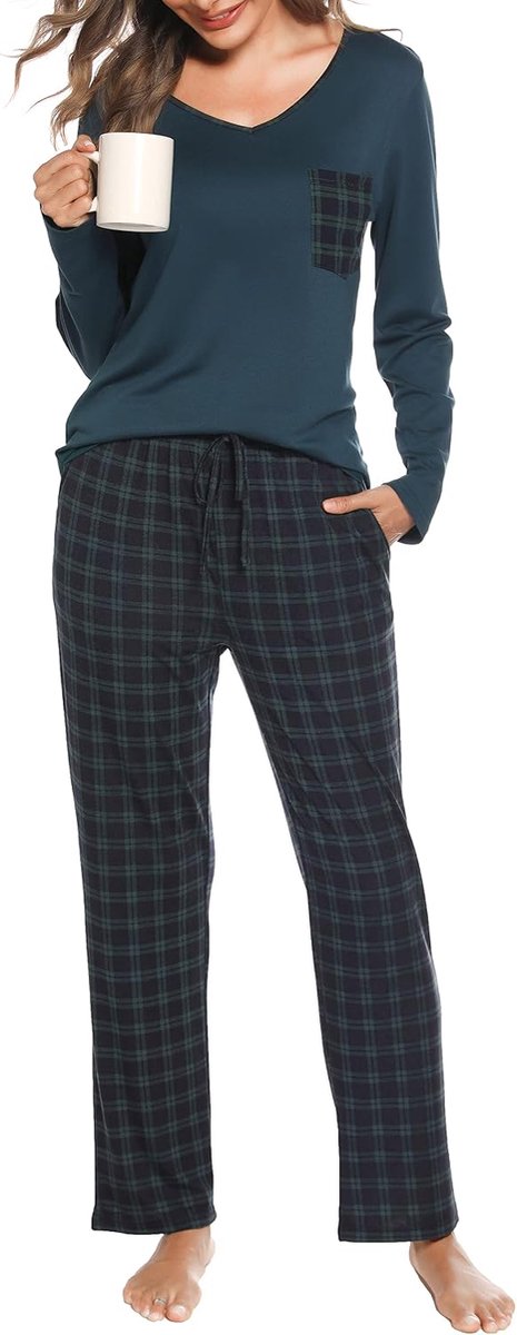 Dames Pyjama Sets Hemdje V-hals Mouwloos en Shorts Trekkoord Bodems met Zakken Nachtkleding PJ Set Nachtkleding
