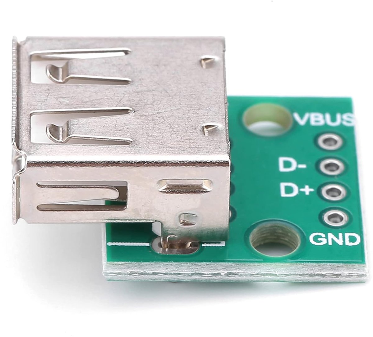 Veiyi 10 stuks 4-pins USB DIP-printplaat, 2,54 mm micro-USB-aansluiting, USB type A breakout board, voor doe-het-zelf USB-voeding, steekbordontwerp