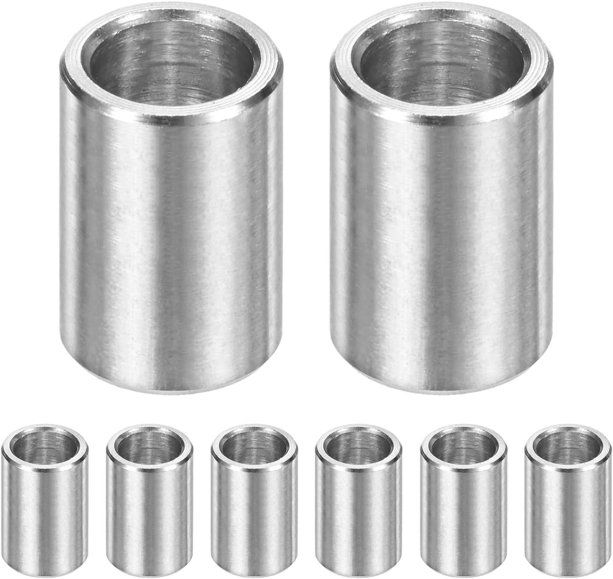 METERXITY 8 STKS M7 304 Rvs Spacers 7mm ID x 10mm OD x 15mm l Metalen Schroef Standoff Bus Plain Finish Ronde Spacer 304 Rvs voor Schroeven Bouten Zilver