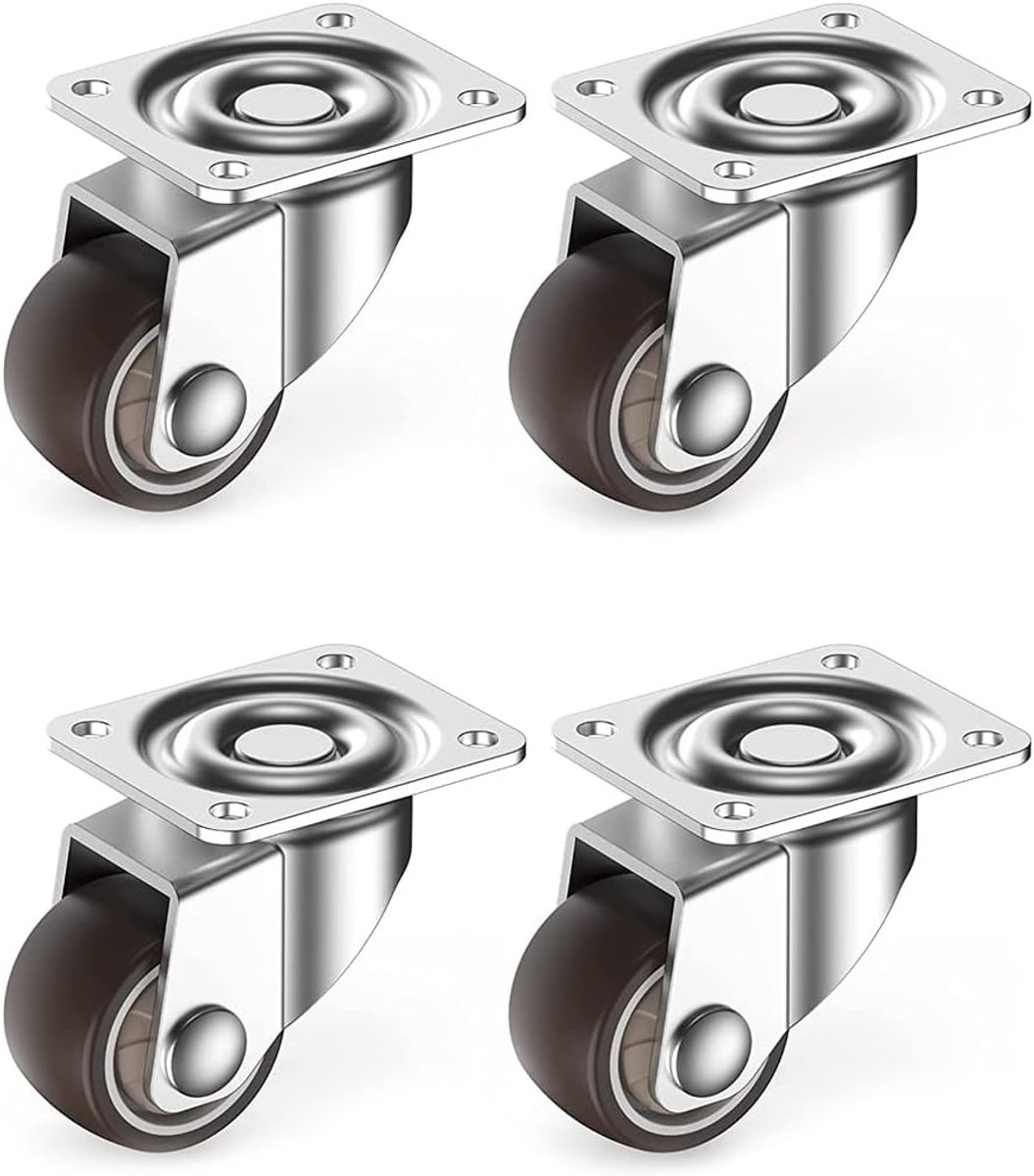 4 STKS 25mm Zwenkwielen Rubber Zwenkwiel Trolley Meubels Caster 40 KG voor Meubels Trolley etc (zonder Remmen)