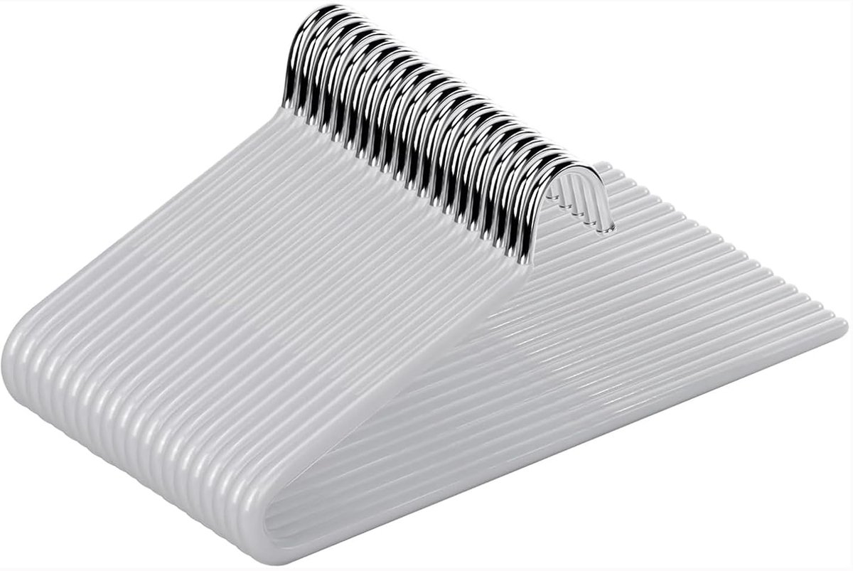Broekhangers van metaal, set van 20 kleerhangers voor broeken, sokken, rokken, open uiteinde, multifunctioneel, rubberen antislip, ruimtebesparend, lengte 29 cm, grijs (grijs, 29 cm)