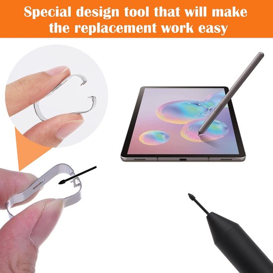30 stuks S Pen reservepunten voor Samsung Galaxy Tab s6, S penpunten reserve penpunten met installatiegereedschap compatibel met Samsung Galaxy Tab S7 & S7 Plus S8 & S8 Plus (zwart) — afbeelding 2