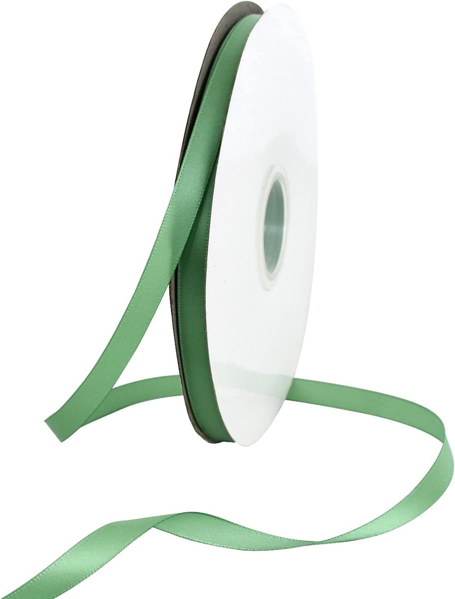 9,5 mm x 91,4 m Salie Groen Satijnen Lint Dunne Effen Stof Linten Rol voor Cadeaupapier Uitnodiging Bloemen Haar Ballonnen Knutselen Naaien Feest Bruiloft Lollipop Snoepjes Decoratie