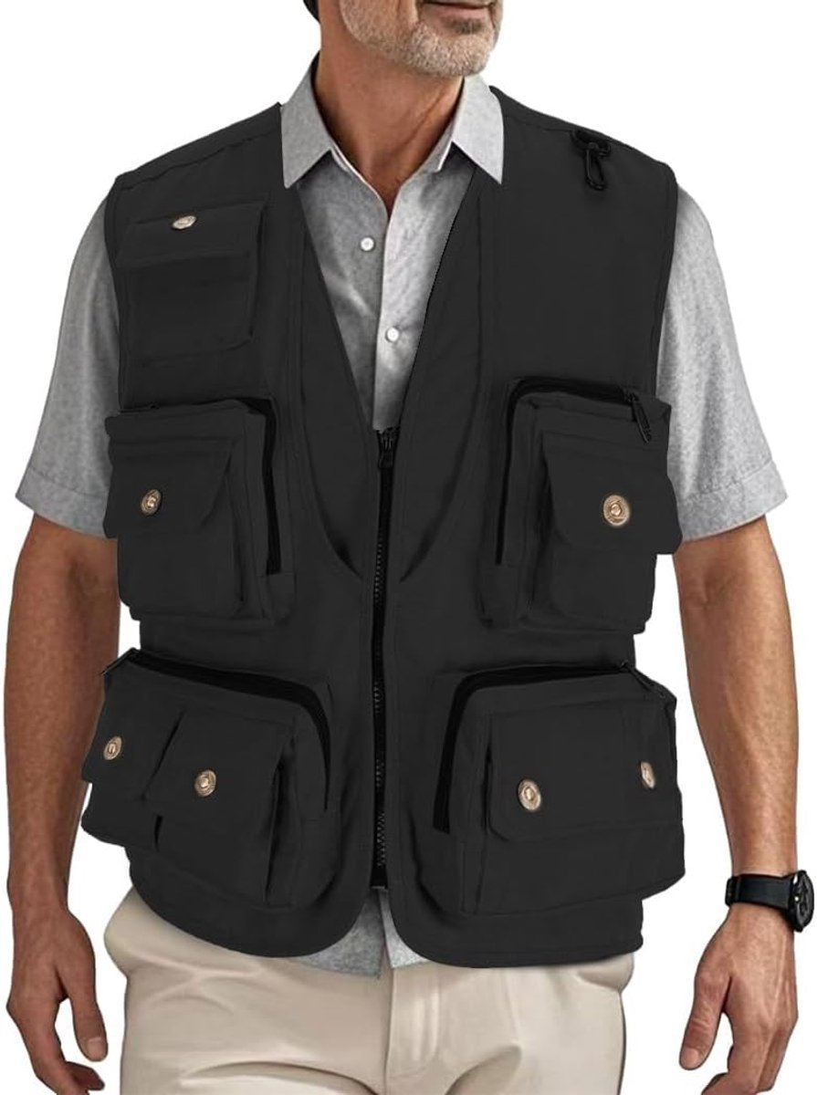 Casual Vissen Vest Multi Pocket Outdoor Ademend Safari Vissen Vest Utility Foto Gilet Reizen Jacht Wandelen Jas Vest MJ15