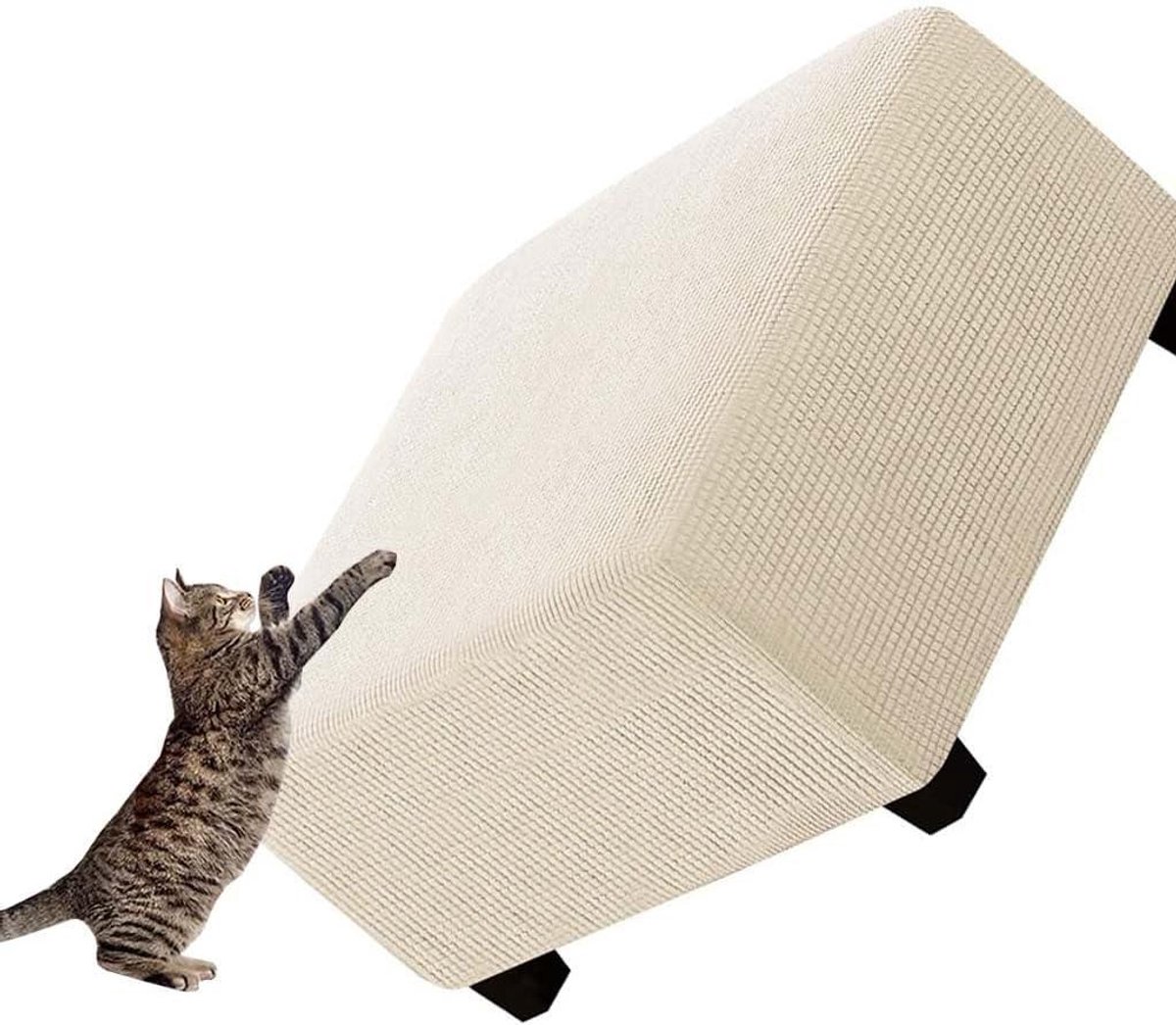 Ottoman Beschermhoes - Poefhoes Stoelhoes - Meubels Beschermen - Stretch Jacquard Stof - 45x45 cm - Grijs