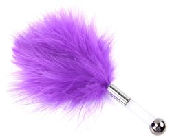 Kietelaar - Veerpluim - Feather tickler - Massageveer - Sensuele accessoire - Zachte veren - Ontspanningsmassage - Streelveer - Strelen - Erotisch speeltje - Paars - 1 stuk - Jonyx