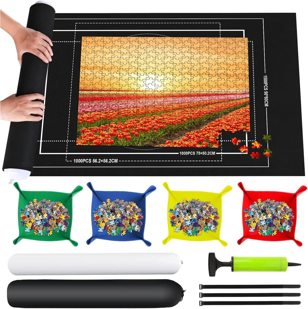 Puzzelmat 1500 Stukken - Antislip Vilt - Inclusief Toebehoren - Ideaal voor Kinderen - ShopVlot