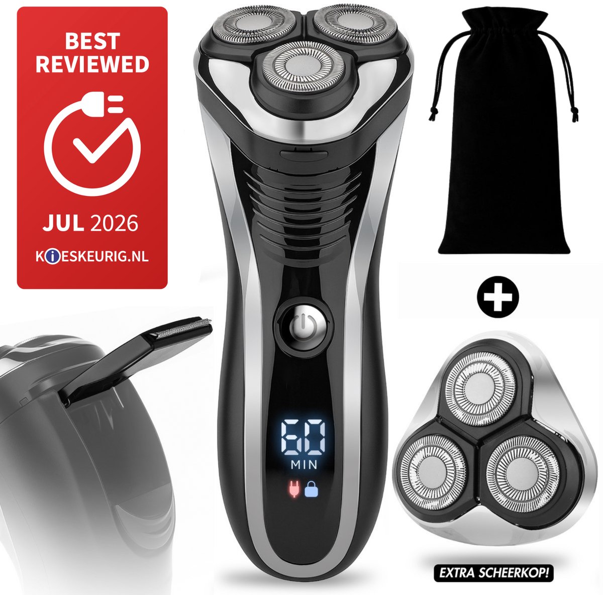 Bol.com 2-in-1 Scheerapparaat Mannen met Trimmer S1111 + Extra Scheerkop - Sansbeaute® - Nat & Droog – Precisietrimmer - Elektri... aanbieding