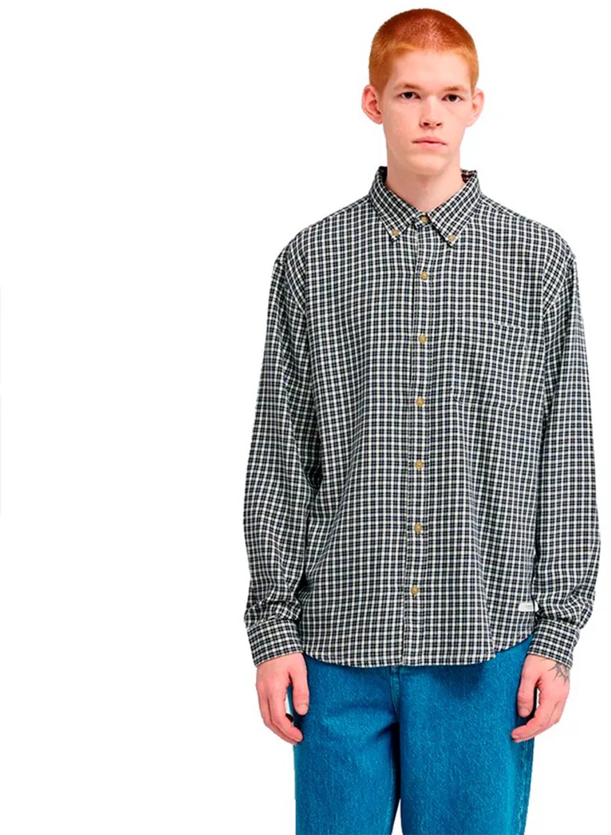 Element Button Down Flannel Regular Fit Overhemd Met Lange Mouwen Grijs L Man