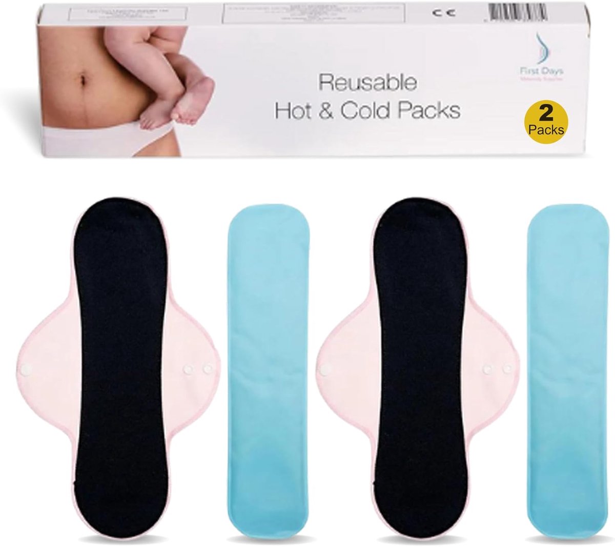 Herbruikbare warm- en koudtepakketten 30 cm - voor postpartum herstel - verlichting bij episiotomie en aambeien - ShopVlot