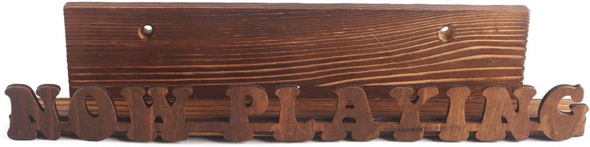 Vinyl record holder - houten wandmontage - 3D now play design - veilig opslaan van albums - ShopVlot